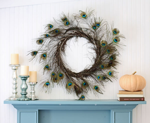 Peacock Feather Wreath