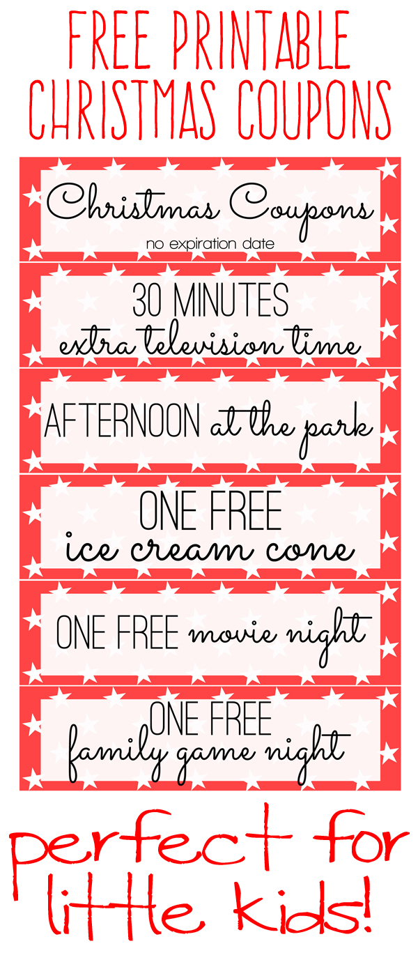 Free Printable Kids Christmas Coupon Books
