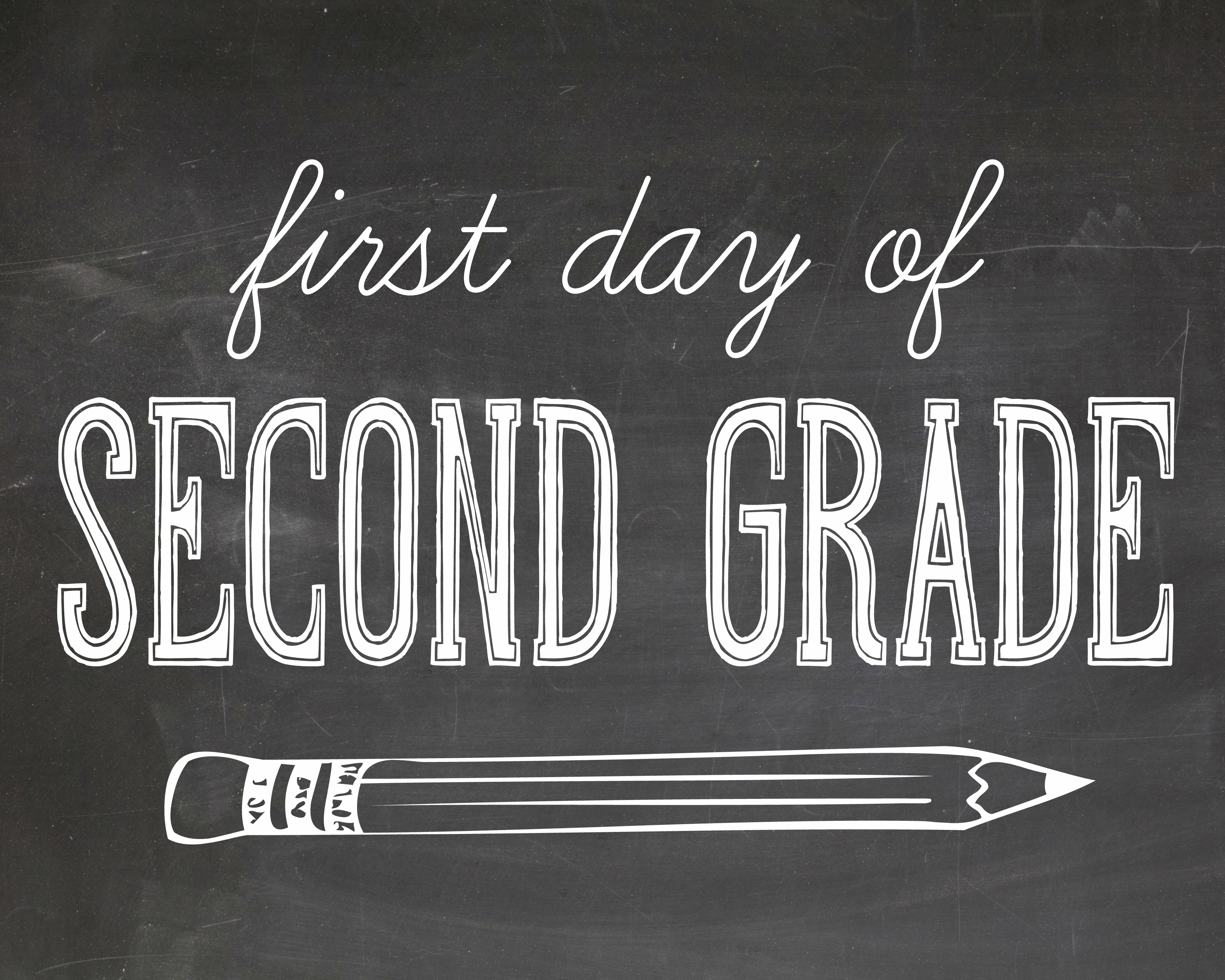 It is a picture of Dramatic First Day of Second Grade Free Printable This is an image of Dramatic First Day of Second Grade Free Printable