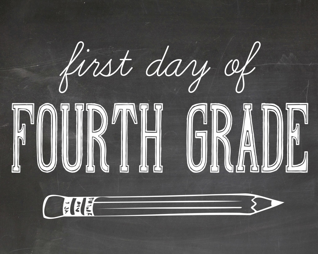 First day of school printables - first day of fourth grade