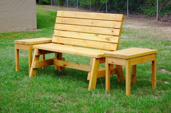 outdoor bench and table