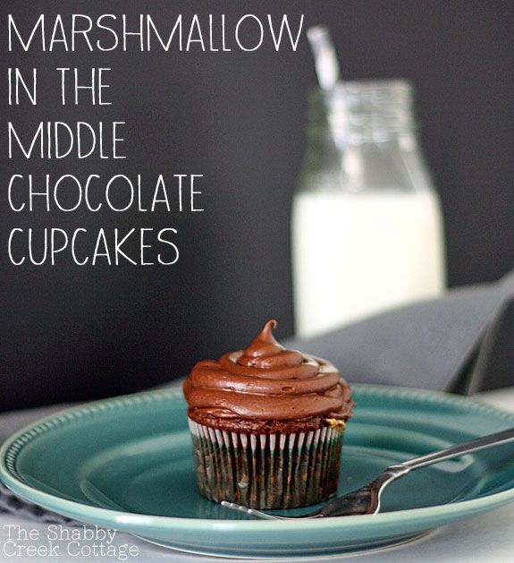 marshmallow in the middle chocolate cupcakes