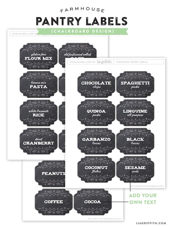 free printable pantry labels