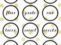 gold polka dot pantry tags