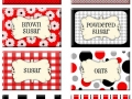 retro in red printable labels