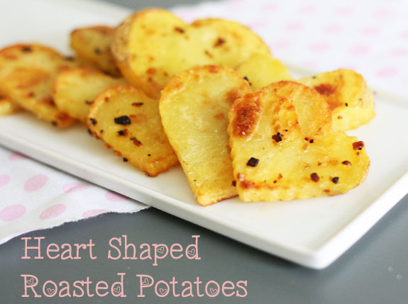 heart shaped roasted potatoes