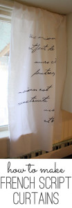 DIY French Script Curtains