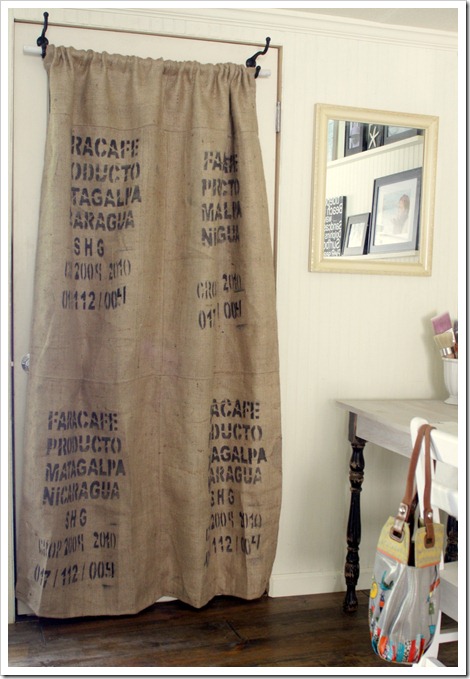 coffee sack curtain
