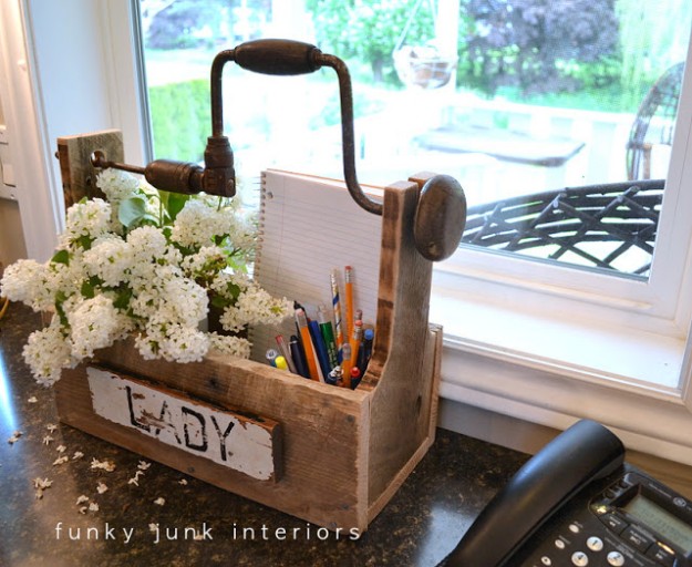 Adding this idea to my list: repurposing junk into pretty tool boxes