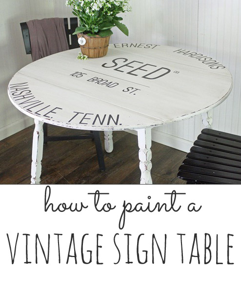vintage style sign table tutorial
