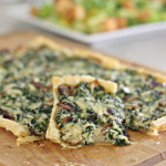 Yummy spinach mushroom tart - perfect for entertaining! This easy recipe is great for brunch or a light lunch.