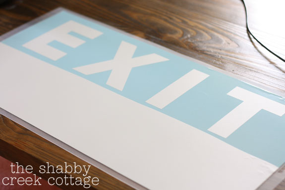 make this: vinyl exit sign