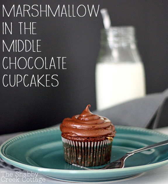 Marshmallow in the middle chocolate cupcakes {a semi-recipe}