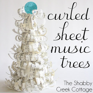 Christmas Craft: Curled Sheet Music Trees