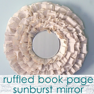 Ruffled Book Page Sunburst Mirror
