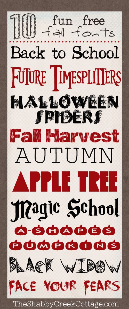 free fall fonts