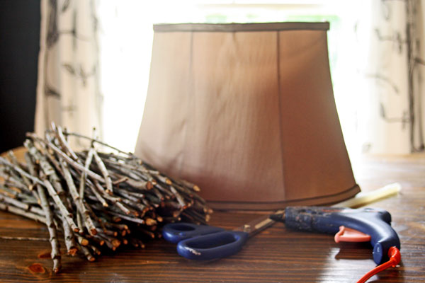 Diy Twig Lamp Shade, How To Make A Rustic Lamp Shade