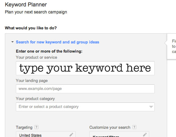how to use adwords keyword planner tool