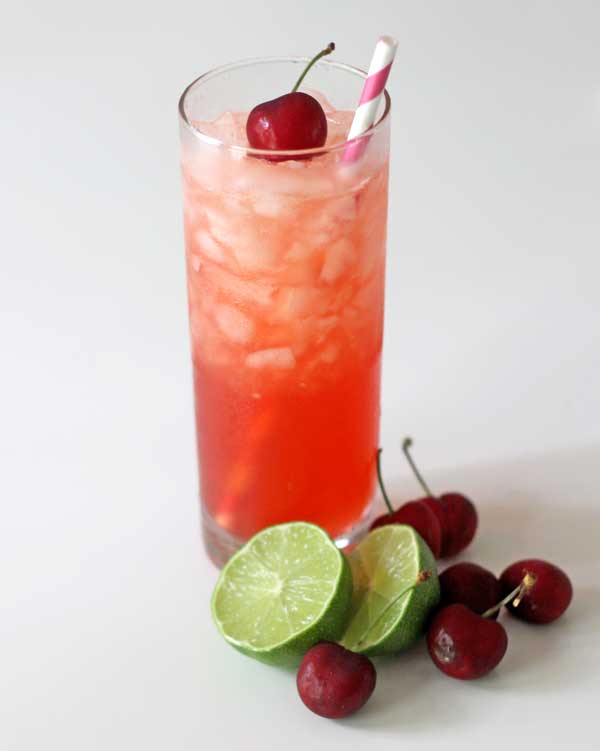 coconut cherry limeade cocktail