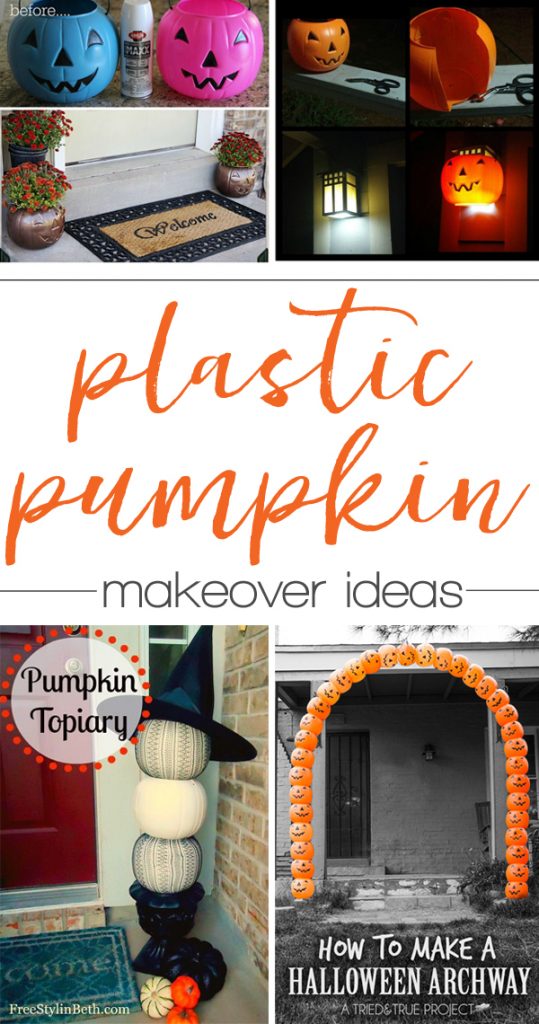plastic pumpkin makeover ideas - perfect way to use dollar store pumpkins