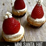 Santa hat cheesecake bites