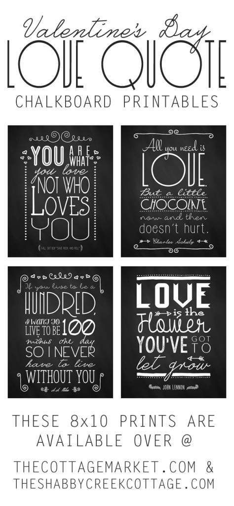 Valentines Day Chalkboard Printables