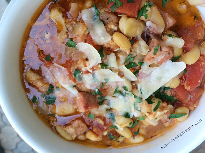 Delicious and easy Pork and Sausage crockpot cassoulet 