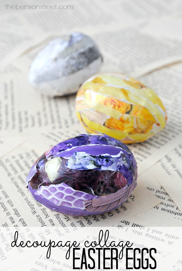 easy and fun ideas for Easter: Decoupage collage Easter eggs