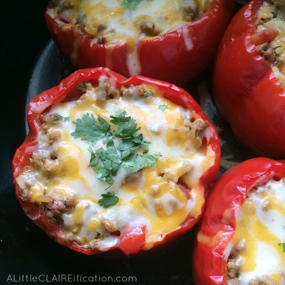 Slow Cooker Beef Taco Stuffed Peppers