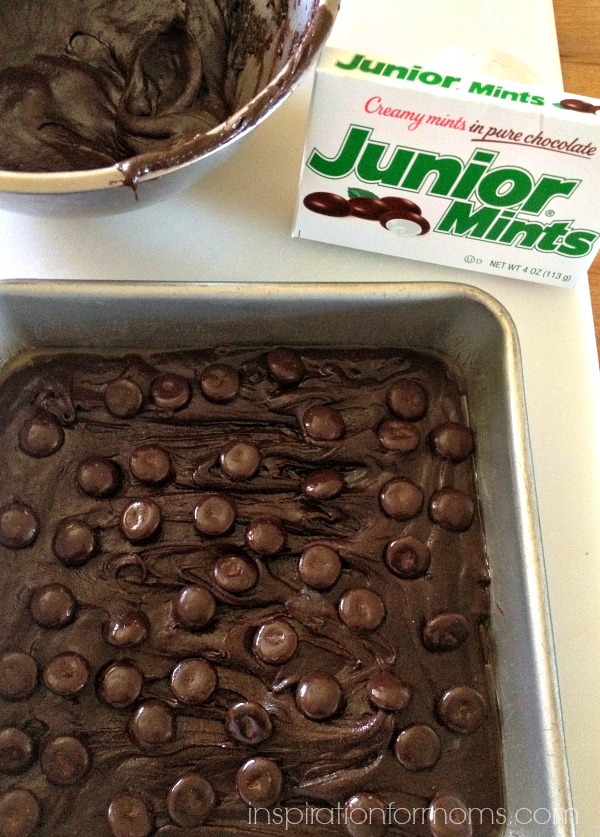 Double Mint brownies with junior mints!