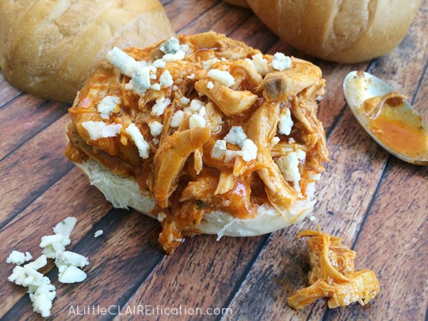 Buffalo chicken slow cooker recipe-only three ingredients 