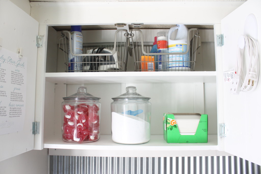 Laundry Cabinet Organizing Ideas