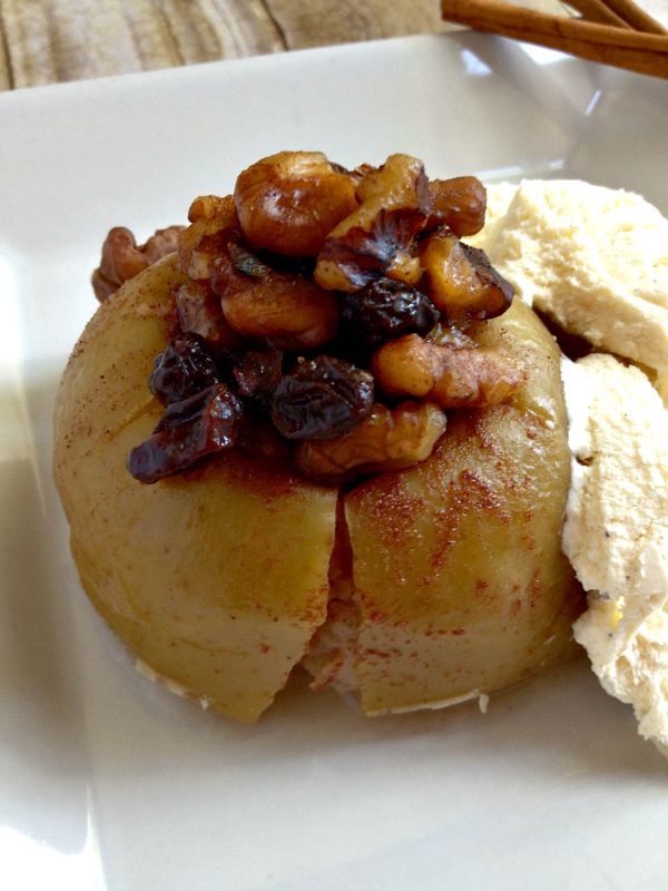 Easy and Delicious Slow cooker stuffed baked apples.