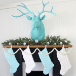 damage free trick for decorating a Christmas mantel