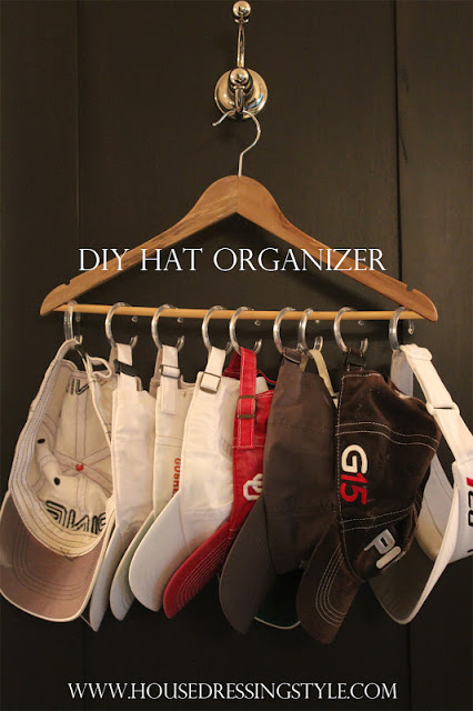 DIY hat organizer - The Shabby Creek Cottage