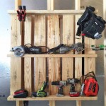 Great idea for organizing drills, etc. in the garage - made in just a few minutes from a pallet!