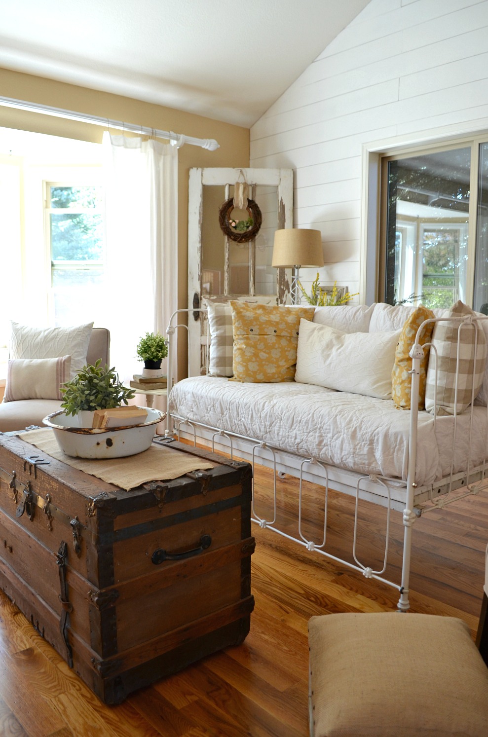 Couch made from an old crib - love this idea and all the other great ideas in this post, too!