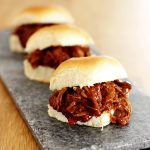 Crock Pot BBQ sliders with homemade BBQ sauce.... these look SO good!