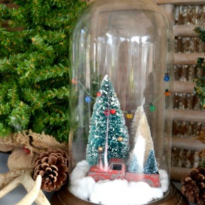 Christmas cloche from a thrift store clock