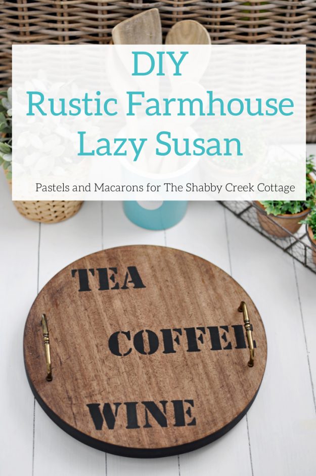 How to make an easy rustic style lazy Susan tray