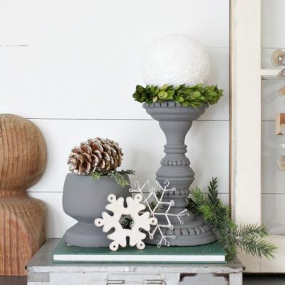Winter mantle with thrift store finds