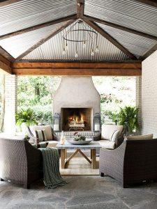 gorgeous metal ceiling design in an outdoor area