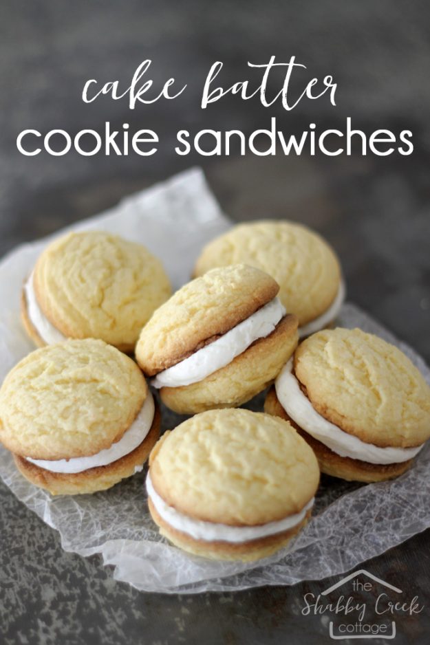 No-fail cake batter cookie sandwiches - so easy and so delicious!