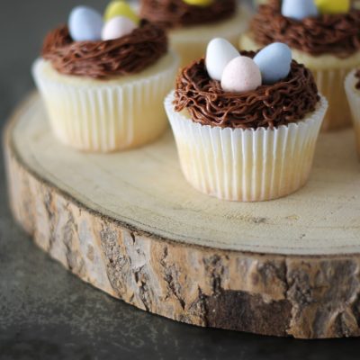 Spring Nest Cupcakes + Chocolate Cream Cheese Frosting