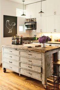 kitchen island made from an old dresser