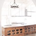 reclaimed counters used as a kitchen island