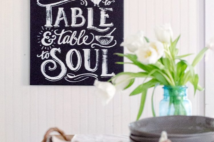 Make this quick and easy farmhouse kitchen decor sign in just a few minutes - it looks so professional!