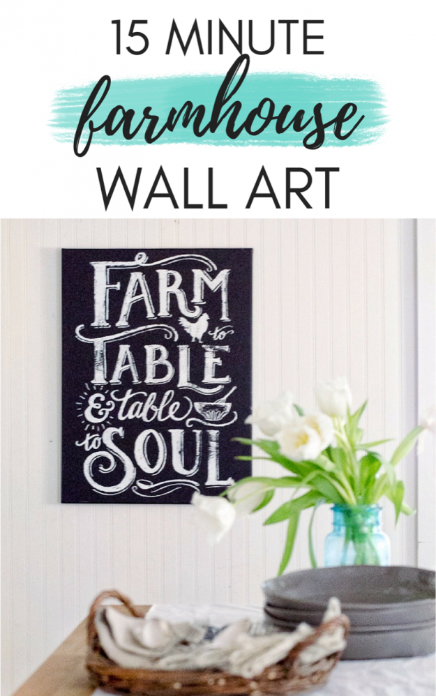 Make this quick and easy farmhouse kitchen decor sign in just a few minutes - it looks so professional! 