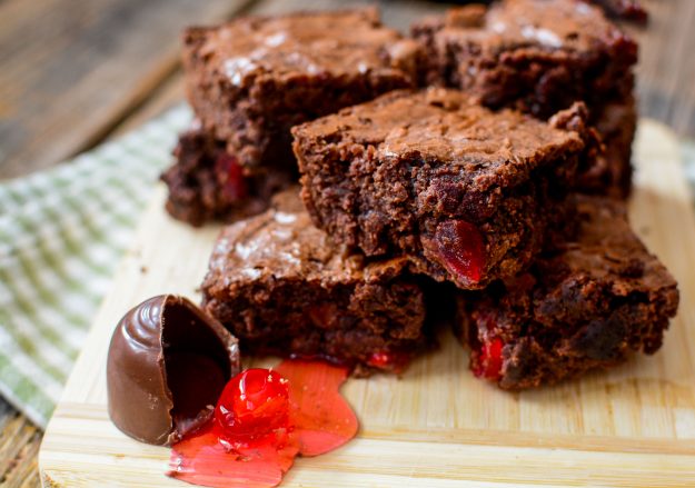 Chocolate Covered Cherry Brownies - oh my these look SO good!