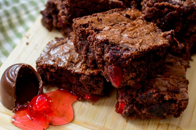 Chocolate Covered Cherry Brownies - oh my these look SO good!